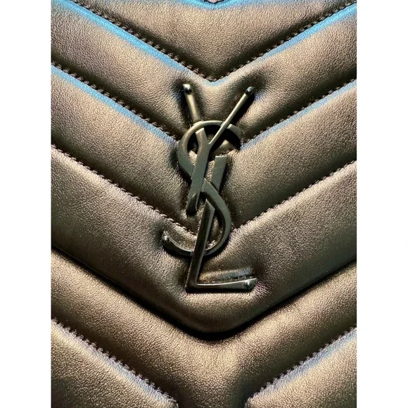 Saint Laurent Loulou Medium Bag Black Quilted Leather YSL 574946 DV728 1000 - Picture 4 of 16